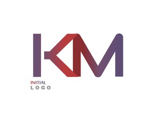 Obraz premium KM Initial Logo for your startup venture