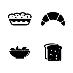 Meal Food, Flour Products. Simple Related Vector Icons Set for Video, Mobile Apps, Web Sites, Print Projects and Your Design. Meal Food, Flour Products icon Black Flat Illustration on White Background
