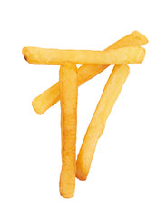 french fries on white
