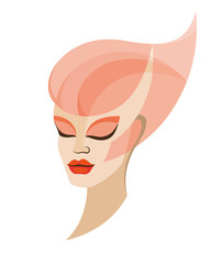 Abstract young girl with beautiful thick hair. Female background