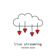a live streaming computer cloud vector sign