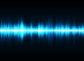 Sound wave vector background. Blue digital equalizer