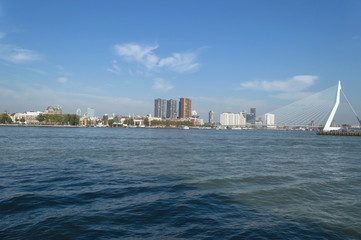 river and cityscape of Rotterdam view