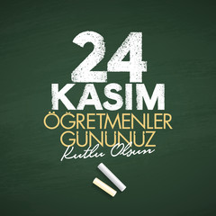November 24th Turkish Teachers Day, Billboard Design. Turkish: November 24, Happy Teachers' Day. (TR: 24 Kasim Ogretmenler Gununuz Kutlu Olsun)