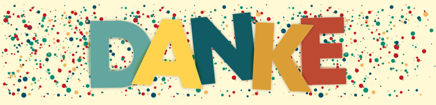 Banner Danke mit buntem Konfetti