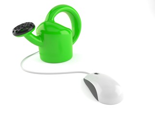 Watering can with computer mouse