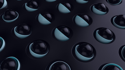 3d render abstract background with a simple geometric pattern from spheres and cylinders
