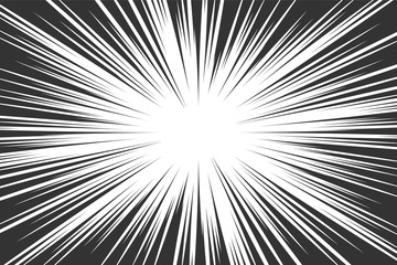Obraz premium Comic book radial lines background. Manga speed frame. Explosion vector illustration. Star burst or sun rays abstract backdrop