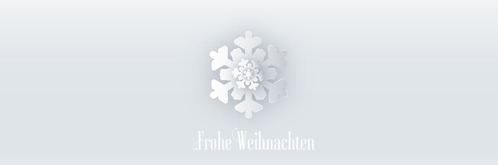 Banner mit Weihnachtsgruß und Schneeflocken