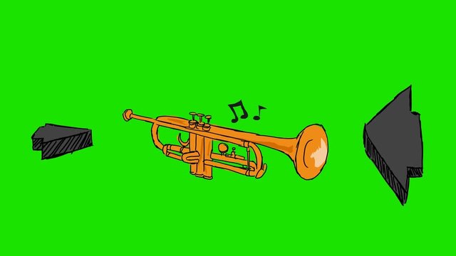 Trumpet - 2D hand drawn animation