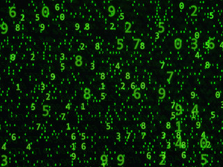 Random numbers on dark background from LCD