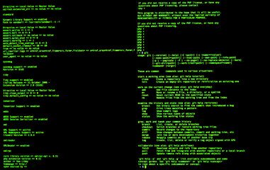 Command line interface, front view, terminal command, cli. UNIX bash shell