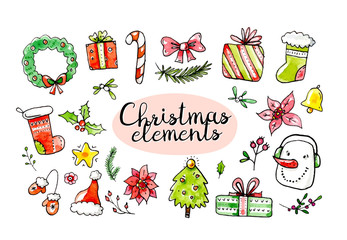 Sweet hand drawn Christmas elements