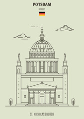 St. Nicholas Church in Potsdam, Germany. Landmark icon
