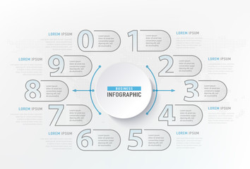Naklejka premium Infographic numbers steps element. Circle graphic chart diagram, business graphic design. Vector illustration