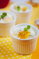 Baked eggs with mushrooms