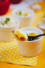 Baked eggs with mushrooms