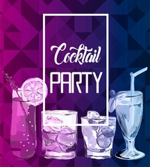 Cocktail Party vector illustration.
