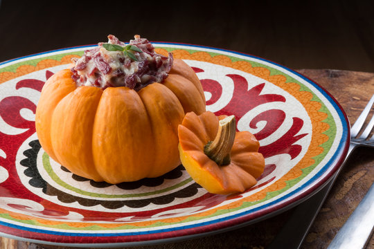  pumpkin with dried meat