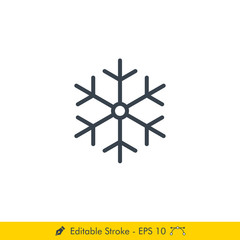 Snowflake Icon / Vector - In Line / Stroke Design