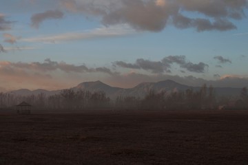 sunset in the mountains