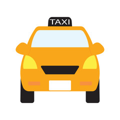 front view of a taxi