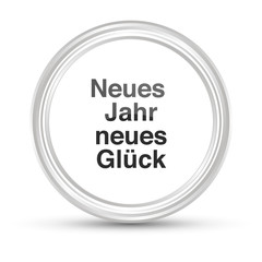 Weißer Button - Neues Jahr neues Glück