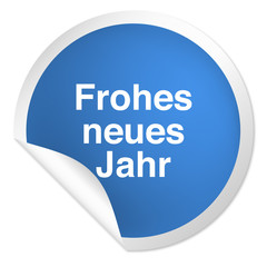 runder Sticker blau - Frohes neues Jahr
