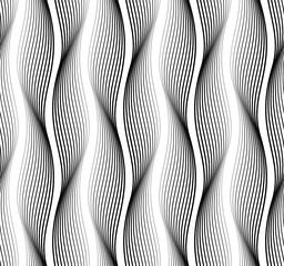 Vector seamless texture. Modern geometric background with thin wriggling threads.