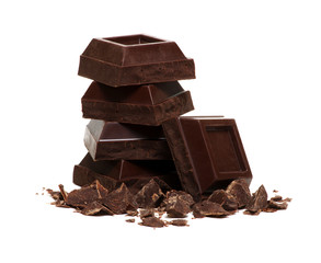 broken bar of dark chocolate