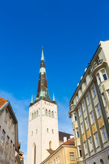 Kiek in de Kok tower and Olaf Baptist Church. Summer Old city