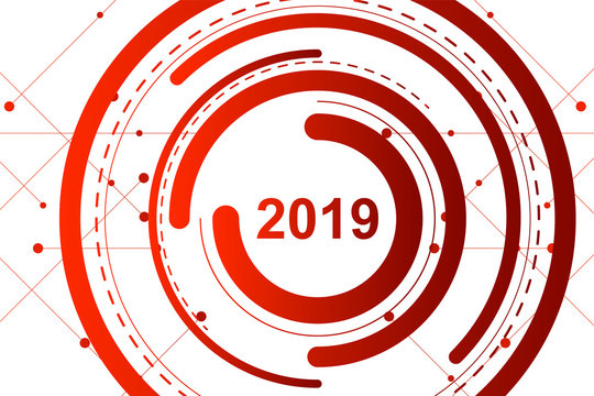 rotes Wallpaper mit 2019