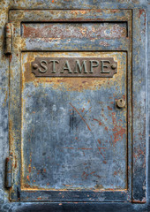 Very old metal mail box in Rome