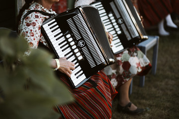 musician playing the accordion
