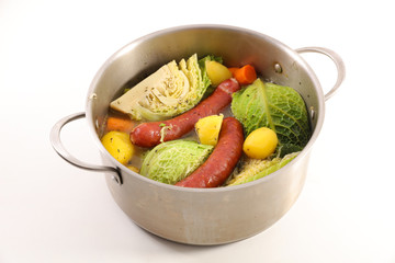 vegetable, broth and sausage