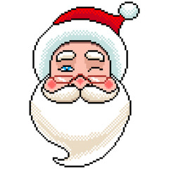 Pixel Santa portrait detailed illustration isolated vector