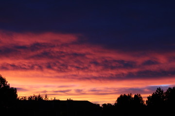 sunset over the city