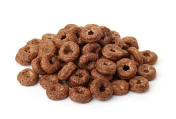 Pile of chocolate cereal rings