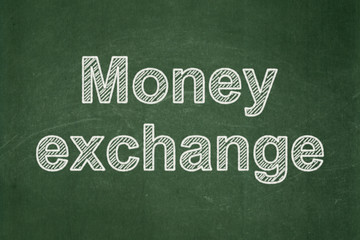 Money concept: text Money Exchange on Green chalkboard background