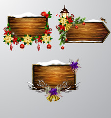 Vector wooden christmas board