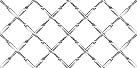 Fototapeta premium baseball Seamless pattern vector softball baseball bat scarf isolated tile background repeat wallpaper isolated 