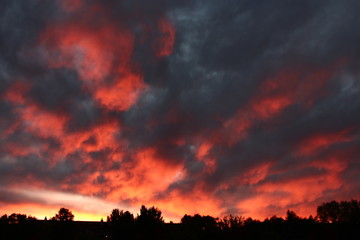 dramatic sky with clouds
