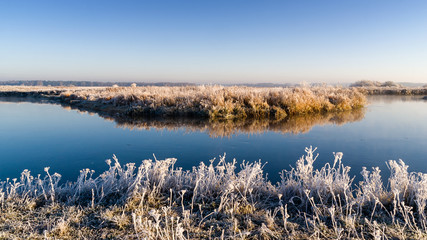 Słoneczny i mroźny poranek nad Narwią, Polska,Podlasie © podlaski49