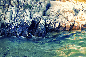 blue water of adriatic sea in croatia