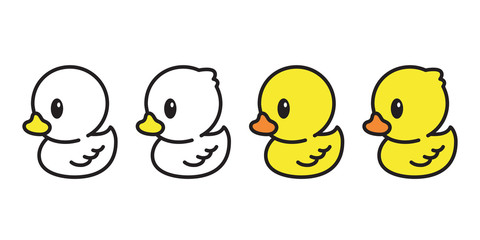 duck vector icon logo rubber duck cartoon character illustration bird farm animal symbol doodle