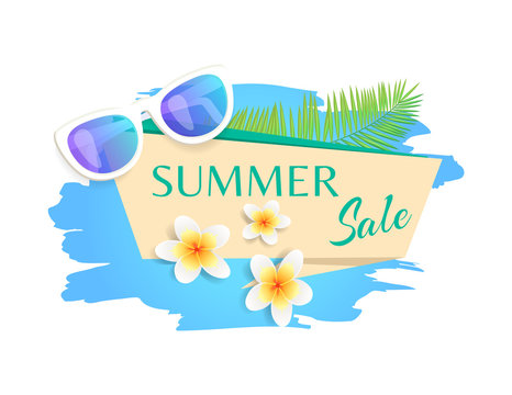 Summer Sale Summertime Banner Vector Illustration