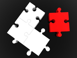 Puzzles disrupted and separated on puzzle pieces