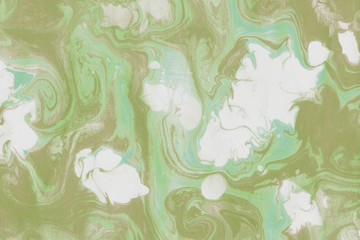 Colorful marble ink paper texture on white background. Chaotic abstract organic design. Bath bomb waves.