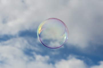 soap bubble flying in the air