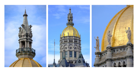 Connecticut State Capital Dome Triptych